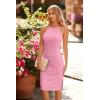 imagePRETTYGARDEN Women Bodycon Midi Dress 2026 Summer Spring Casual Vacation Sundress Fitted Sleeveless Tank DressesSolid Pink
