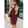 imagePRETTYGARDEN Women Bodycon Midi Dress 2026 Summer Spring Casual Vacation Sundress Fitted Sleeveless Tank DressesWine Red