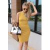 imagePRETTYGARDEN Women Bodycon Midi Dress 2026 Summer Spring Casual Vacation Sundress Fitted Sleeveless Tank DressesYellow