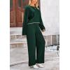 imagePRETTYGARDEN Womens 2 Piece Fall Outfits Long Sleeve Crop Top Wide Leg Pants Knit Pullover Sweater Lounge Set