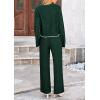 imagePRETTYGARDEN Womens 2 Piece Fall Outfits Long Sleeve Crop Top Wide Leg Pants Knit Pullover Sweater Lounge Set
