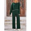 imagePRETTYGARDEN Womens 2 Piece Fall Outfits Long Sleeve Crop Top Wide Leg Pants Knit Pullover Sweater Lounge Set