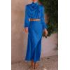 imagePRETTYGARDEN Womens 2 Piece Satin Outfit Long Sleeve Mock Neck Crop Top Blouse High Waisted Maxi Skirt Dress Set