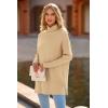 imagePRETTYGARDEN Womens 2023 Oversized Turtleneck Sweater Casual Long Sleeve Chunky Knit Pullover Winter Tops BlouseApricot