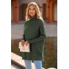 imagePRETTYGARDEN Womens 2023 Oversized Turtleneck Sweater Casual Long Sleeve Chunky Knit Pullover Winter Tops BlouseGreen