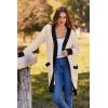 imagePRETTYGARDEN Womens 2024 Fall Cable Knit Cardigan Sweaters Casual Long Sleeve Open Front Loose Outerwear Coats BeigeMedium