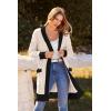 imagePRETTYGARDEN Womens 2024 Fall Cable Knit Cardigan Sweaters Casual Long Sleeve Open Front Loose Outerwear Coats BeigeMedium
