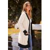 imagePRETTYGARDEN Womens 2024 Fall Cable Knit Cardigan Sweaters Casual Long Sleeve Open Front Loose Outerwear Coats BeigeMedium