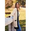 imagePRETTYGARDEN Womens 2024 Fall Cable Knit Cardigan Sweaters Casual Long Sleeve Open Front Loose Outerwear Coats BeigeMedium