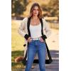 imagePRETTYGARDEN Womens 2024 Fall Cable Knit Cardigan Sweaters Casual Long Sleeve Open Front Loose Outerwear Coats BeigeMedium
