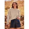imagePRETTYGARDEN Womens 2024 Knit Pullover Sweaters Long Sleeve Crewneck Ruffle Loose Jumper Tops Blouses