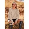 imagePRETTYGARDEN Womens 2024 Knit Pullover Sweaters Long Sleeve Crewneck Ruffle Loose Jumper Tops Blouses