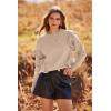 imagePRETTYGARDEN Womens 2024 Knit Pullover Sweaters Long Sleeve Crewneck Ruffle Loose Jumper Tops Blouses