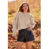imagePRETTYGARDEN Womens 2024 Knit Pullover Sweaters Long Sleeve Crewneck Ruffle Loose Jumper Tops Blouses