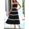 imagePRETTYGARDEN Womens 2024 Summer Maxi Sundress Spaghetti Strap Rickrack Ruffle Flowy Boho Casual Beach Vacation Long Dresses BlackLarge