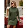 imagePRETTYGARDEN Womens 2024 Turtleneck Pullover Sweaters Casual Long Sleeve Plain Winter Knit Sweater Dress Army GreenMedium