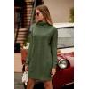 imagePRETTYGARDEN Womens 2024 Turtleneck Pullover Sweaters Casual Long Sleeve Plain Winter Knit Sweater Dress Army GreenMedium
