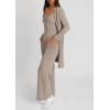 imagePRETTYGARDEN Womens Fall 3 Piece Pajamas Lounge Sets Ribbed Knit Spring Travel Vacation Outfits Cardigan Tank Tops Pants