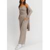 imagePRETTYGARDEN Womens Fall 3 Piece Pajamas Lounge Sets Ribbed Knit Spring Travel Vacation Outfits Cardigan Tank Tops Pants