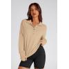 imagePRETTYGARDEN Womens Fall Fashion Button Up Sweatshirt Long Sleeve V Neck Loose Fit Casual Trendy Going Out Pullover Tops