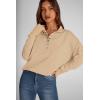 imagePRETTYGARDEN Womens Fall Fashion Button Up Sweatshirt Long Sleeve V Neck Loose Fit Casual Trendy Going Out Pullover Tops