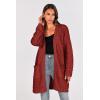 imagePRETTYGARDEN Womens Fall Open Front Chunky Cardigans Casual Long Sleeve Cable Knit Sweater Coat Outerwear