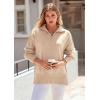 imagePRETTYGARDEN Womens Fall Oversized Sweaters Long Sleeve Casual 14 Zip Up Sweatshirts Pullover Tops BlouseApricot