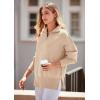 imagePRETTYGARDEN Womens Fall Oversized Sweaters Long Sleeve Casual 14 Zip Up Sweatshirts Pullover Tops BlouseApricot