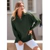 imagePRETTYGARDEN Womens Fall Oversized Sweaters Long Sleeve Casual 14 Zip Up Sweatshirts Pullover Tops BlouseArmy Green
