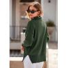 imagePRETTYGARDEN Womens Fall Oversized Sweaters Long Sleeve Casual 14 Zip Up Sweatshirts Pullover Tops BlouseArmy Green