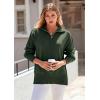 imagePRETTYGARDEN Womens Fall Oversized Sweaters Long Sleeve Casual 14 Zip Up Sweatshirts Pullover Tops BlouseArmy Green