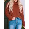 imagePRETTYGARDEN Womens Fall Turtleneck Sweaters Casual Long Sleeve Pullover Ribbed Knit Sweater Top BlouseBrown