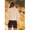 imagePRETTYGARDEN Womens Fashion Zip Up Sweatshirt Casual Long Sleeve Lapel Pullover Cropped Top Fall Clothes Beige