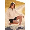 imagePRETTYGARDEN Womens Fashion Zip Up Sweatshirt Casual Long Sleeve Lapel Pullover Cropped Top Fall Clothes Beige
