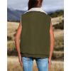 imagePRETTYGARDEN Womens Fleece Vest Jacket 2024 Fall Sleeveless Sherpa Puffer Outfits Zip Up Winter Coat Outerwear Army GreenMedium