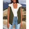 imagePRETTYGARDEN Womens Fleece Vest Jacket 2024 Fall Sleeveless Sherpa Puffer Outfits Zip Up Winter Coat Outerwear Army GreenMedium