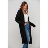 imagePRETTYGARDEN Womens Long Cardigan Sweaters Casual Lantern Sleeve Open Front Side Slit Cable Knit Coat Outerwear BlackMedium