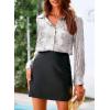 imagePRETTYGARDEN Womens Long Sleeve Button Down Shirts Collared V Neck Sparkly Glitter Shiny Dressy Fashion Party Blouse Tops WhiteMedium