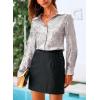imagePRETTYGARDEN Womens Long Sleeve Button Down Shirts Collared V Neck Sparkly Glitter Shiny Dressy Fashion Party Blouse Tops WhiteMedium