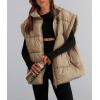 imagePRETTYGARDEN Womens Puffer Vest Fall Casual Stand Collar Lightweight Sleeveless Zip Up Padded Jackets Outerwear