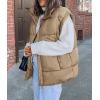 imagePRETTYGARDEN Womens Puffer Vest Fall Casual Stand Collar Lightweight Sleeveless Zip Up Padded Jackets Outerwear