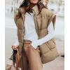 imagePRETTYGARDEN Womens Puffer Vest Fall Casual Stand Collar Lightweight Sleeveless Zip Up Padded Jackets Outerwear