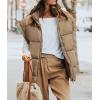 imagePRETTYGARDEN Womens Puffer Vest Fall Casual Stand Collar Lightweight Sleeveless Zip Up Padded Jackets Outerwear