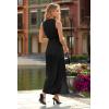 imagePRETTYGARDEN Womens Satin Ruched Bodycon Dress Summer 2024 Twist Front V Neck Sleeveless Split Maxi Dresses