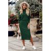 imagePRETTYGARDEN Womens Spring 2 Piece Matching Outfits Long Sleeve Turtleneck Ribbed Top and Midi Skirt Dress Sets