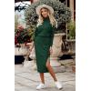 imagePRETTYGARDEN Womens Spring 2 Piece Matching Outfits Long Sleeve Turtleneck Ribbed Top and Midi Skirt Dress Sets