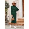 imagePRETTYGARDEN Womens Spring 2 Piece Matching Outfits Long Sleeve Turtleneck Ribbed Top and Midi Skirt Dress Sets