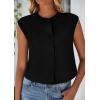 imagePRETTYGARDEN Womens Suit Vest Crop Tops Spring Summer Dressy Business Casual Work Office Clothes Trendy Blazer WaistcoatBlack