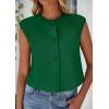 imagePRETTYGARDEN Womens Suit Vest Crop Tops Spring Summer Dressy Business Casual Work Office Clothes Trendy Blazer WaistcoatGreen