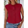 imagePRETTYGARDEN Womens Suit Vest Crop Tops Spring Summer Dressy Business Casual Work Office Clothes Trendy Blazer WaistcoatRed